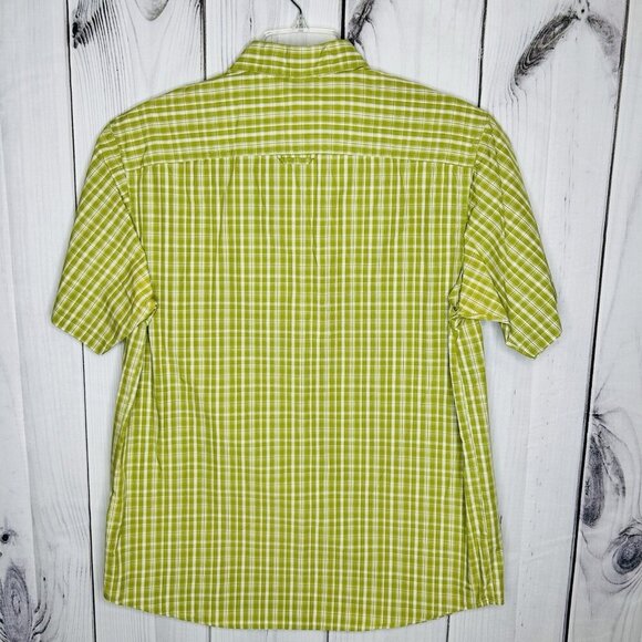 Columbia Omni-Shade Button Down Shirt Mens Sz M Green Plaid Short Sleeve Vented - Picture 5 of 8